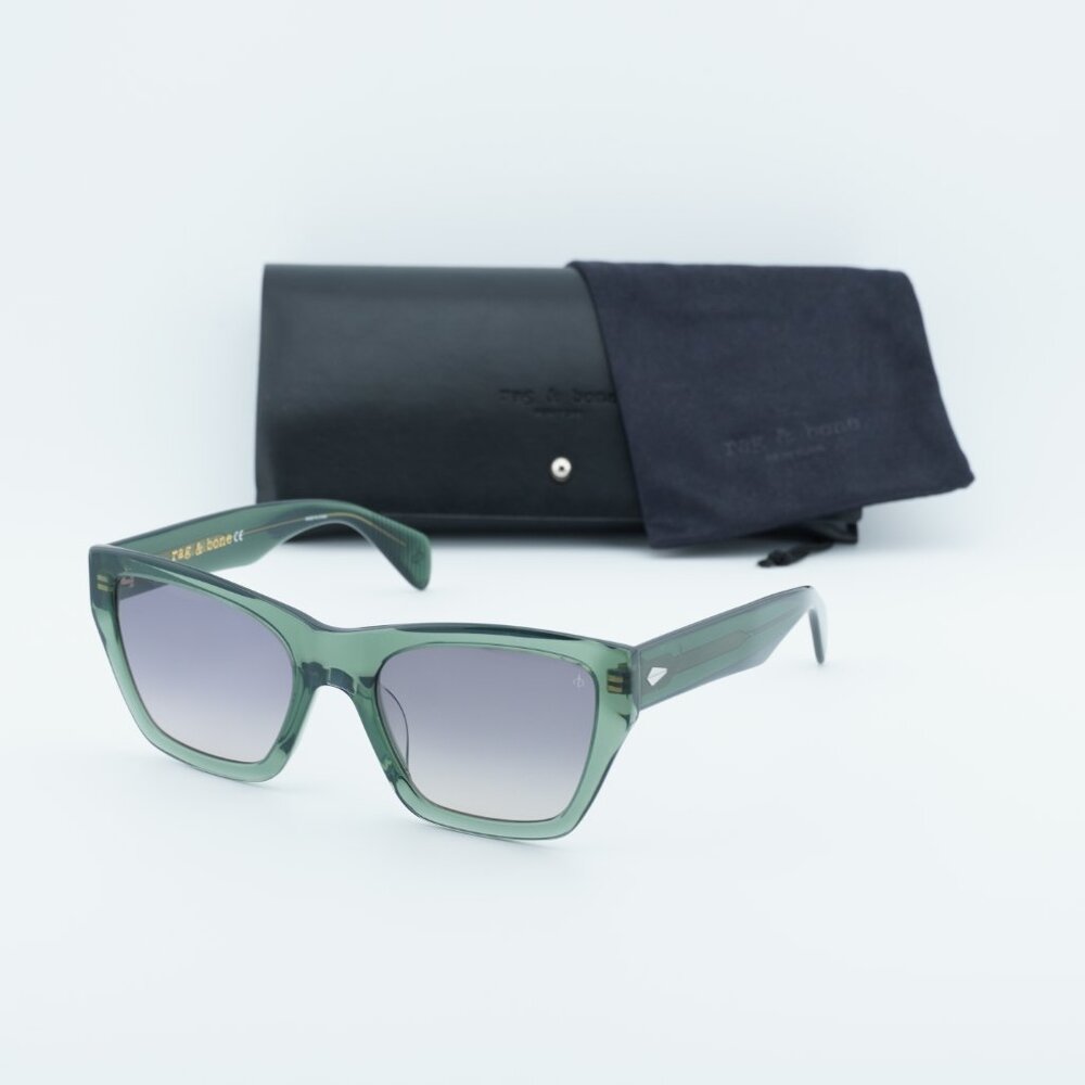 Rag & Bone RNB1046/G/S 01ED PR Square Sunglasses - Green/Grey